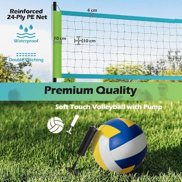 Волейбольна сітка для басейну LIFEZEAL: портативна, регульована висота, антиковзаюча поверхня, з насосом та сумкою (блакитна)