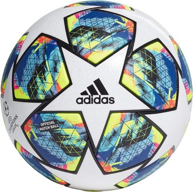 Футбольний м'яч adidas Finale OMB, білий/блакитний/жовтий/рожевий, офіційний матчевий