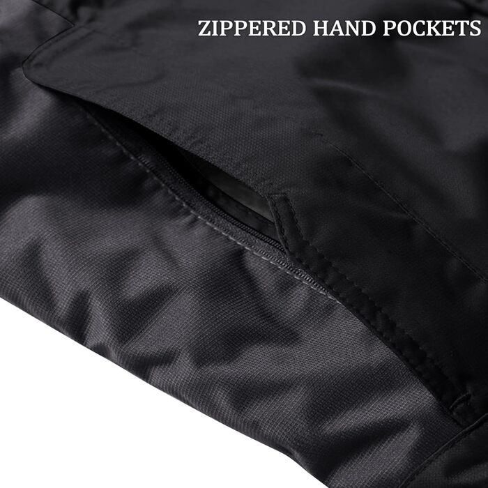 Зимова куртка KEFITEVD для чоловіків, водонепроникна, тепла, з підкладкою, для катання на лижах, зимова, спортивна, вітронепроникна, дихаюча, знімний капюшон (S, чорно-сіра)