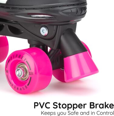 Ролики дитячі Osprey Surge, регульовані ролики Quad, для хлопчиків та дівчаток від 5 років, розміри EU 31-34, рожеві