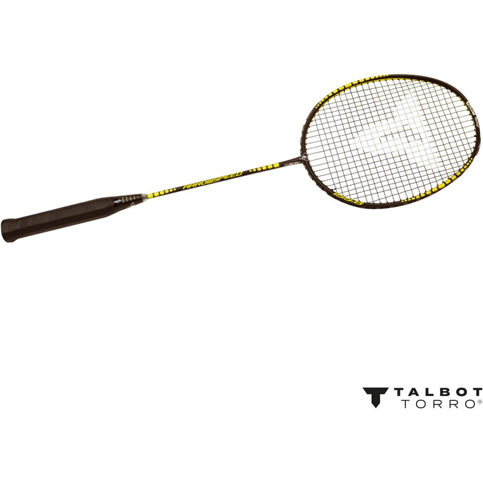 Бадмінтонна ракетка Talbot-Torro Arrowspeed 199.8, графіт-композит, Powerwaves, монолітна, чорна/неонова жовта