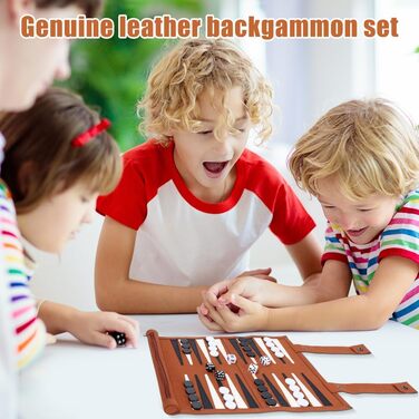 Набір для гри в шашки та нарди JOAASU, 25x35 см, шкіряний, для дорослих та дітей, ідеально для подорожей та кемпінгу