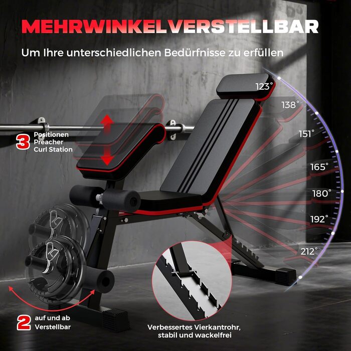 Багатофункціональна розкладна лава для гантелей 12 в 1, регульована фітнес-лава для вправ на прес та римський стілець, витримує до 400 кг, для домашніх тренувань