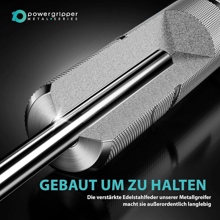 Тренажер для кисті RPM Power PowerGripper металевий 300 фунтів – для тренування хвату, кистей і передпліччя, сріблястий
