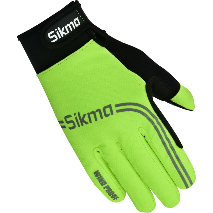 Велосипедні рукавички Sikma жовтого кольору, повний палець, з гелевою підкладкою, вітронепроникні, сумісні з сенсорними екранами, розмір L