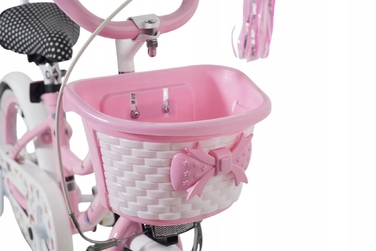 Дитячий велосипед 16 дюймів для дівчинки з ручкою-штовхачем, бічними колесами та кошиком Kimet
