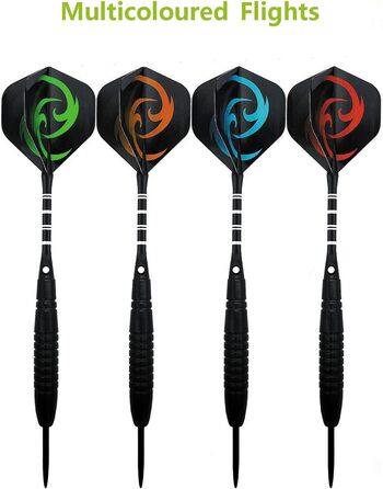 Сталеві дротики Dartpfeile (12 шт) 23г: Професійний набір для дартсу з металевим вістрям, алюмінієвим стеблом та 40 пір'ями