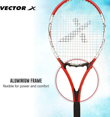 Ракетка для тенісу Vector X VXT-520 графітова, 27 дюймів, червоно-біла - легка, з амортизацією