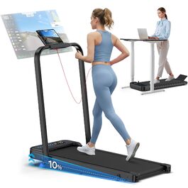 Складана бігова доріжка для дому Cardirun 6-в-1, Walking Pad з нахилом 10%, чорна