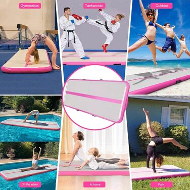 Гімнастична килимок JOYTALENT Air Matte Track з надувним покриттям, 10 см, 300 x 100 x 10 см (Рожевий)