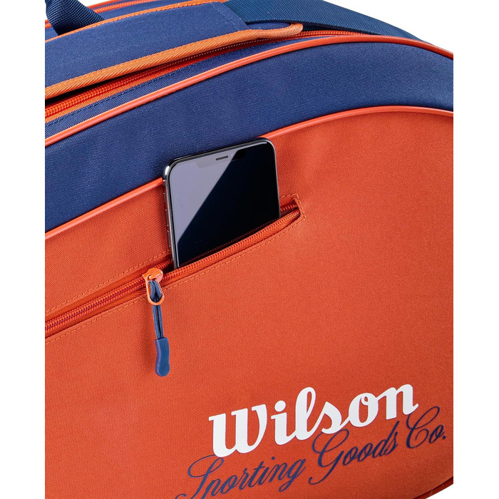 Сумка для тенісних ракеток Wilson Roland Garros Team 6: на 6 ракеток, велика кишеня для одягу, Clay/Navy