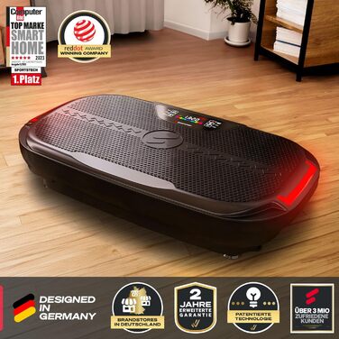 Вібраційна платформа Sportstech VP275 для дому, 3D фітнес-тренажер, LED-дисплей, антиковзка, керування через додаток