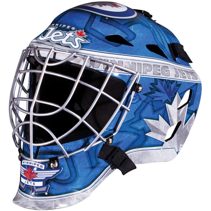 Міні-хокейна маска воротаря Franklin Sports NHL Winnipeg Jets, колекційна, з чохлом, офіційна ліцензія, сувенір