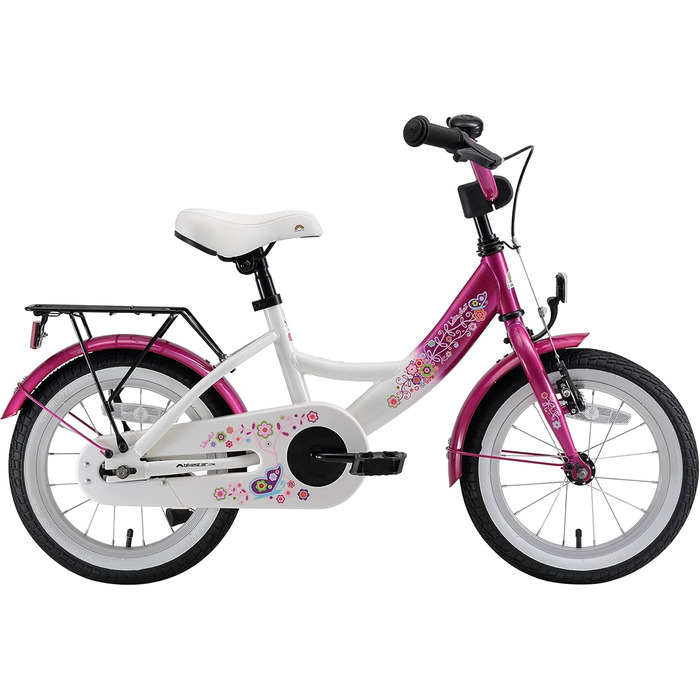 Дитяче велосипед BIKESTAR 14 дюймів для хлопчиків та дівчаток від 4 років | Класичний дизайн | Рожево-білий | Без ризику тестування