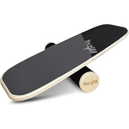 Yes4All Дерев'яний балансборд для дому, серфінг, тренування всіх рівнів (сірий/чорний)