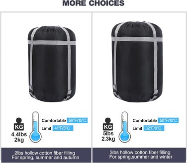 Спальний мішок Redcamp Baumwoll-Flanell для кемпінгу, 3 сезони, теплий та комфортний, вага 1.8-2.9 кг, колір морський блакитний