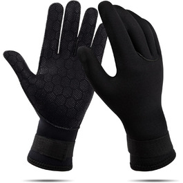 HOLEMZ Рукавички для дайвінгу 3 мм, неопренові рукавички для плавання, чорні, еластичні, регульовані, для водних видів спорту, серфінгу, снорклінгу, плавання, чоловічі, жіночі