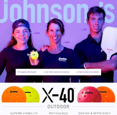 Franklin Sports Pickleball-X Performance 40 Outdoor - м'ячі для піклболу (рожеві)