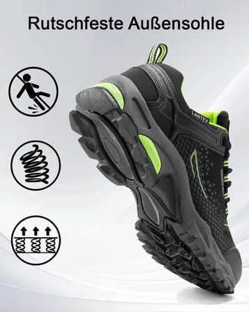 Туфлі для хайкінгу чоловічі та жіночі, водонепроникні, легкі, трекінгові, туристичні, дихаючі, для активного відпочинку, 38-46 EU (43 EU, Чорний/Зелений)