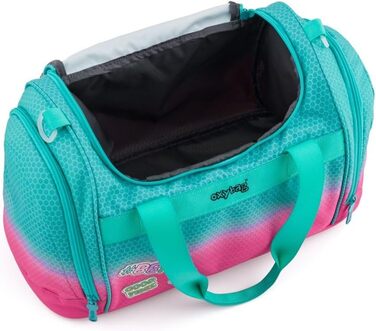 Спортивна сумка Kinder з відділенням для взуття, 2 бічними кишенями, регульованим плечовим ременем, 100% поліестер, 45×28×22 см, рожева