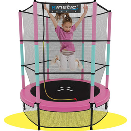 Дитячий батут KINETIC SPORTS Jumper 140 см із захисною сіткою, гумовою підвіскою та м'яким каркасом для дому