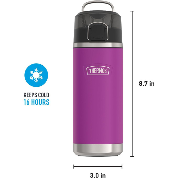 Термосова пляшка для води THERMOS ICON 530 мл, сливова, нержавіюча сталь, вакуумна ізоляція, з носиком та кришкою