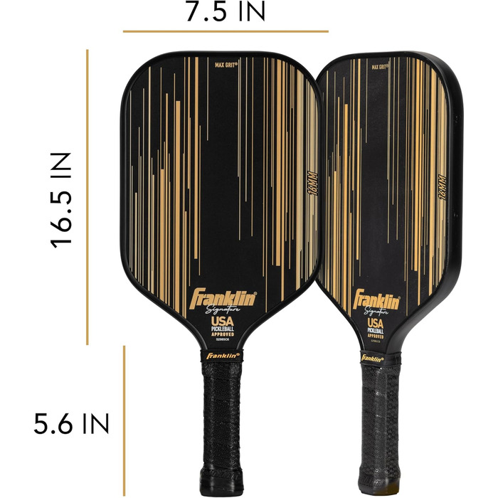 Професійна ракетка для піклболу Franklin Sports Signature Series з MaxGrit-покриттям, турнірна, затверджена USAPA, поліпропіленовий осердя 13 мм + 16 мм
