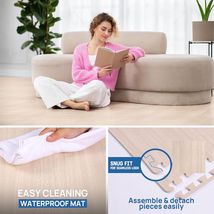 Набір модульних килимків для фітнесу Yes4All (30 шт, 60x60 см) захисний пазл-підлоговий покриття для тренажерів, домашнього залу та гаража, колір: горіх (4.5 м²)