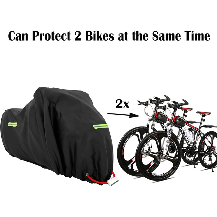 Водонепроникний чохол для велосипеда MOZMY, захисна накидка для 1-3 велосипедів, розмір 210*112*112 см, захист від погодних умов, отвори для замка