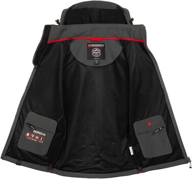 Чоловіча тактична куртка Geographical Norway Tacebook водонепроникна та дихаюча з капюшоном для походів та активного відпочинку, темно-сіра, розмір M