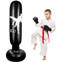 Дитячий боксерський мішок YAVOCOS 160 см, надувний боксерський мішок для дітей, підлітків та дорослих, для кікбоксингу, карате, ММА, боксу, домашніх тренувань