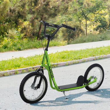 Дитячий самокат HOMCOM, Kick Scooter, Міський самокат, Kickscooter, Самокат Kids, Кікборд з пневматичними шинами, Ручне гальмо, Самокат Kids, від 5 років| Аосом