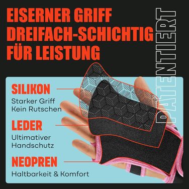 Ваги рукавички Ava з підтримкою зап'ястя – тренувальні рукавички для тренувань, підтягувань, калістеніки та фітнесу – для чоловіків та жінок (Рожеві, M)