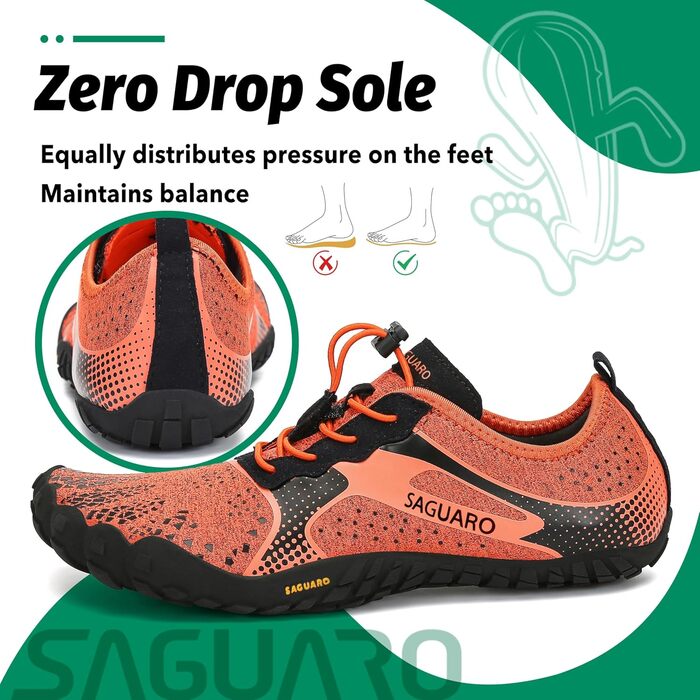 Кросівки SAGUARO Unisex для трейлраннінгу та фітнесу дихаючі помаранчеві 45 EU