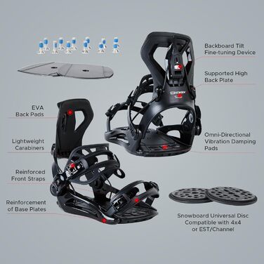 Кріплення для сноуборду XCMAN, чорні, розмір M - для чоловіків