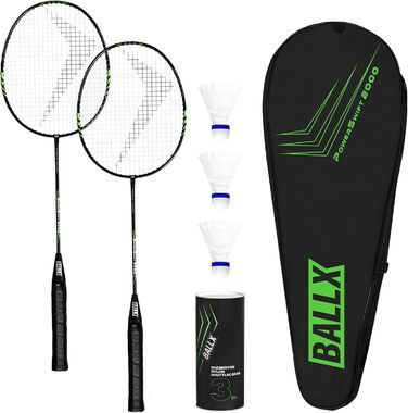 Набір для бадмінтону BallX 2 ракетки, волани та сумка для дорослих