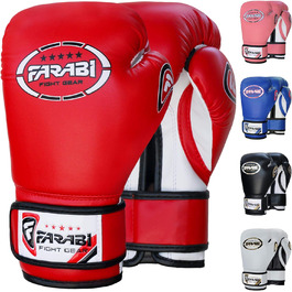 Боксерські рукавички Farabi Sports для дітей 8oz/6oz - білі. Ідеально для боксу, ММА, муай-тай, кікбоксингу та спарингу.