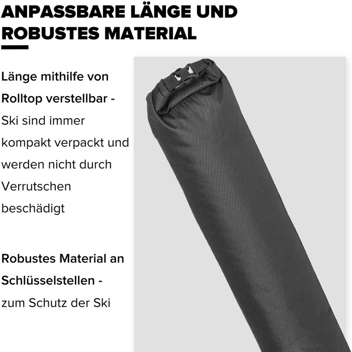 Чохол для лиж ATOMIC Nordic Ski Sleeve, водонепроникний, регульований, для бігових лиж та палиць, чорний
