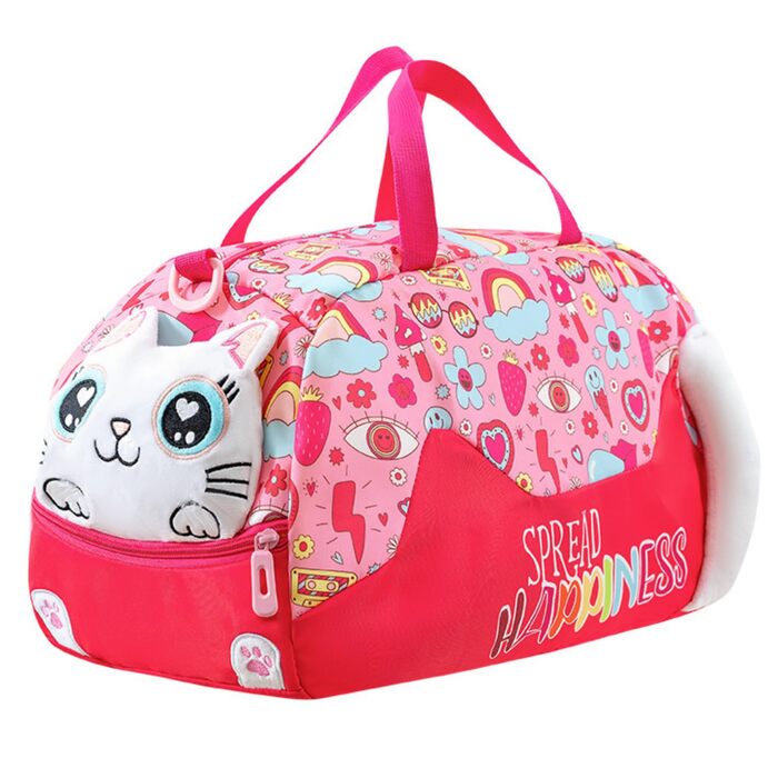 Дитяча спортивна сумка для плавання та подорожей, водонепроникна сумка для футболу та фітнесу (Рожева, з котом)