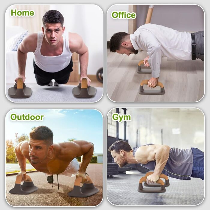 Обладнання для калістетики: бруси для віджимань, паралелі, бруси для стійки на руках, міцні бруси для віджимань, дошка для віджимань для тренувань на підлозі, стійка на руках, силові тренування, вантажопідйомність 226 кг, темно-зелений – перфорована основ