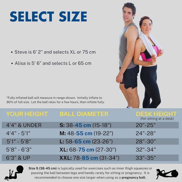 Піляболь для фітнесу та йоги ProBody Pilates Ball (65 см) - фітнес м'яч для тренувань, фізіотерапії та вагітності