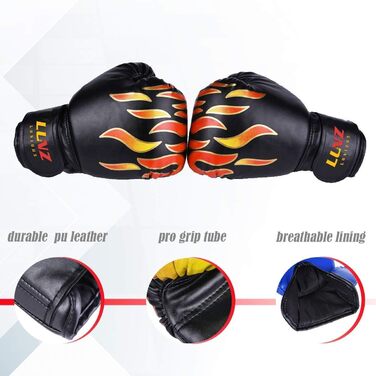 Дитячі боксерські рукавички Luniquz для тренувань, 4OZ 6OZ 8OZ, для MMA, Муай-Тай, кікбоксингу та роботи з мішком, для дітей 3-16 років