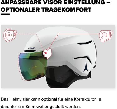 Гірськолижний шолом ATOMIC Savor Visor Stereo з візором, максимальне поглинання ударів, вентиляція Aircon, дзеркальне покриття, розмір 59-63, світло-фіолетовий
