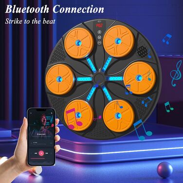 Музична боксерська машина Kamanan зі світлодіодами, Bluetooth, для дітей та дорослих (помаранчевий)