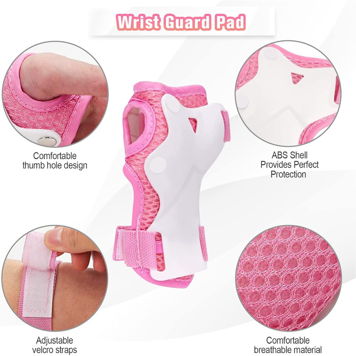 Набір захисту для дітей: наколінники, налокітники, рукавички. Підходить для роликів, скейтборду. Колір: зелений, рожевий (M, M, Pink)