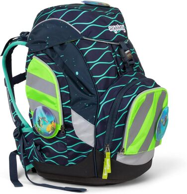 Набір безпеки ergobag pack із світловідбиваючими смужками, 3 предмети, універсальний розмір, зелений, для рюкзаків pack, cubo, cubo light після липня 2019