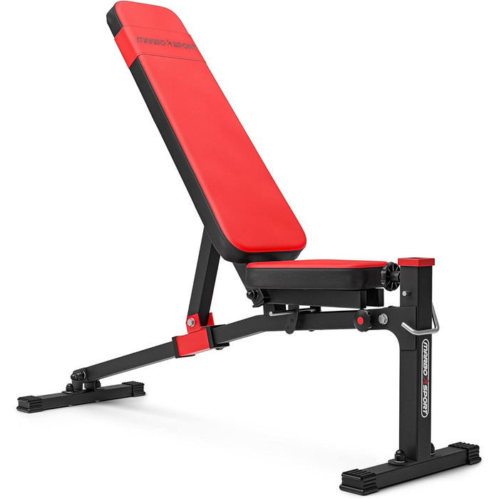 Універсальна регульована лавка для жиму Marbo Sport MS-L114, складна, червона, виробництво ЄС