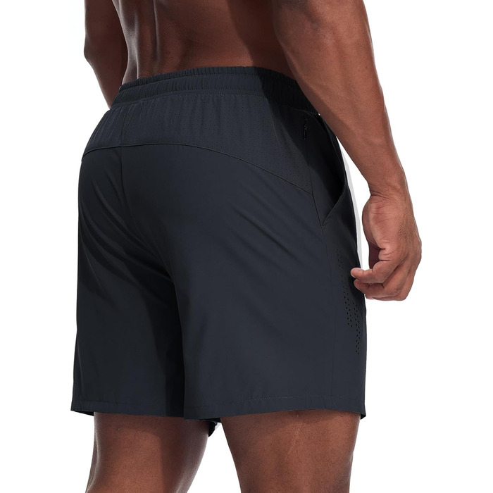 Шорти спортивні чоловічі для бігу 2 в 1, швидкі, короткі, для тренувань та марафону, з кишенею на блискавці (S, чорний та оранжевий)