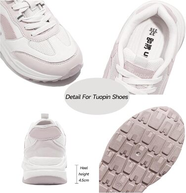 Жіночі кросівки для ходьби Tuopin Modische: дихаюча сітка, антиковзаюча підошва, кольори бежевий та рожевий (39.5 EU)