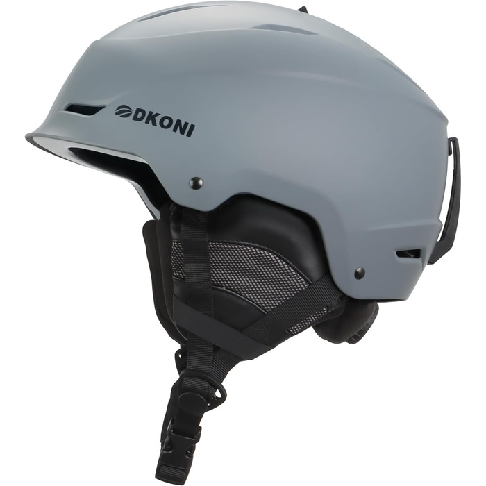 Шолом гірськолижний та сноубордний для чоловіків, жінок та дітей, регульований розмір, 3-рівнева вентиляція, міцна PC-оболонка з EPS-піною (білий/сірий, L: 58-62 см)